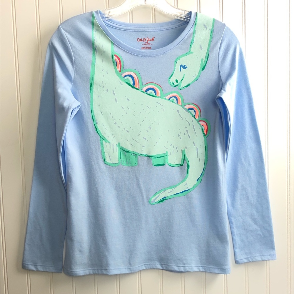 Cat & Jack NWOT Dinosaur L/S Girl’s Tee Sz. 10-12